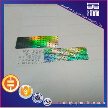 Etichette autoadesive etichette di sicurezza laser